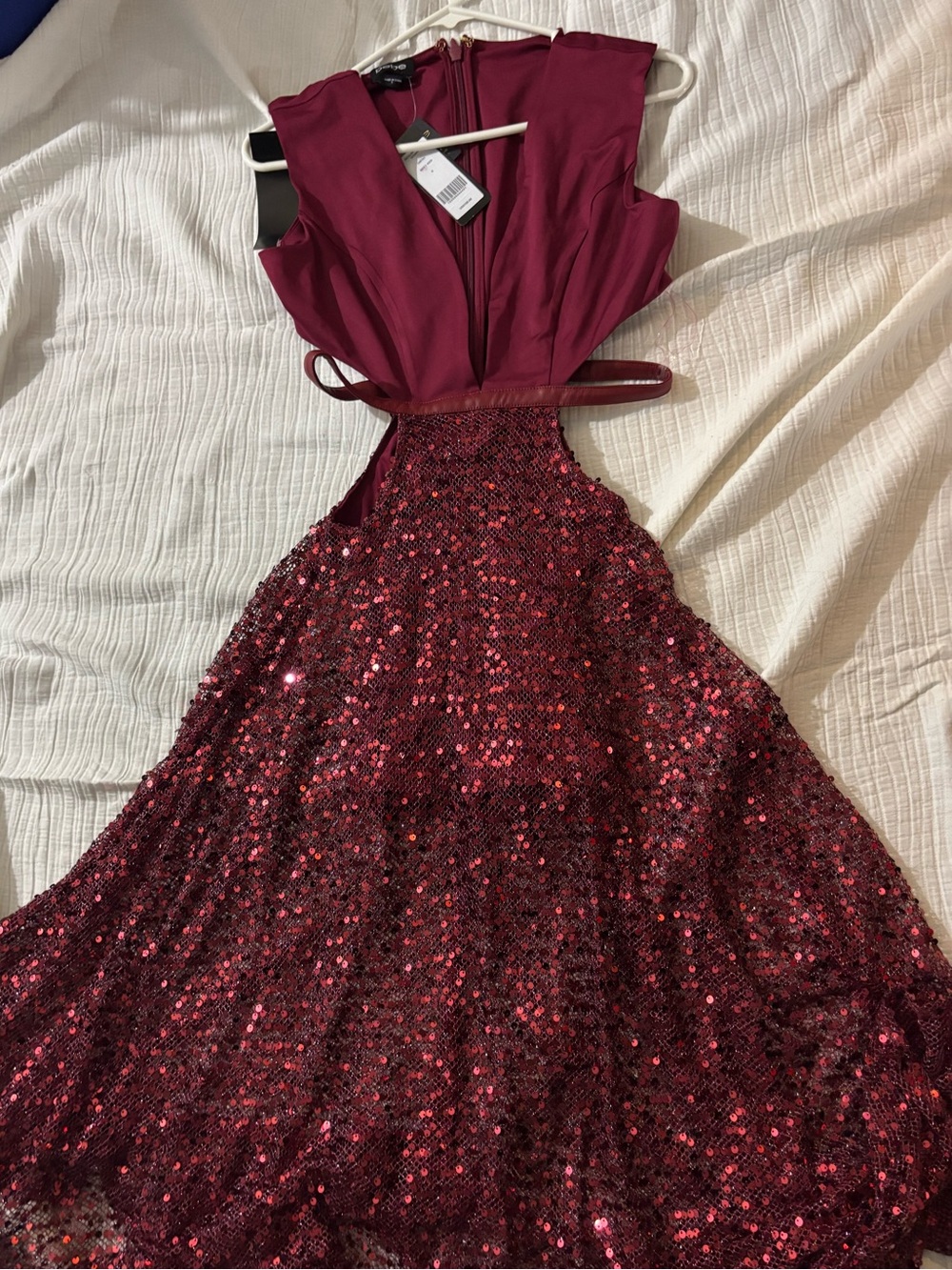 bebe Beet Red Sequin Dress